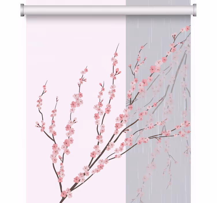 Tenda a rullo camera da letto colore chiaro floreale - TenStickers