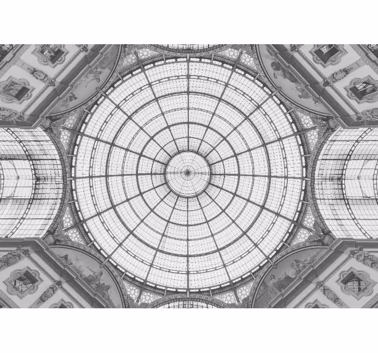 Tenda a rullo camera da letto architettura in vetro vintage - TenStickers