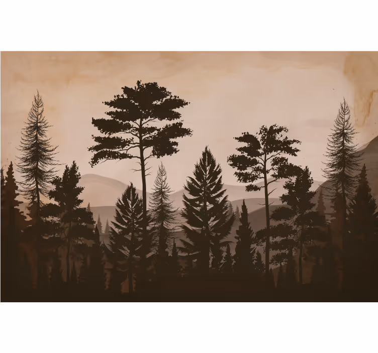 Tenda a rullo camera da letto bosco caldo scandinavo - TenStickers