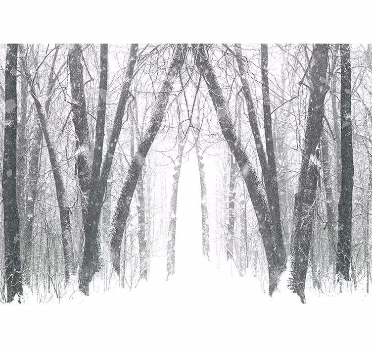 Tenda a rullo camera da letto alberi d'inverno nel bosco - TenStickers