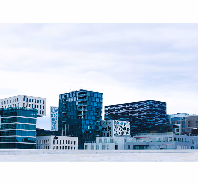 Tenda a rullo camera da letto edifici moderni oslo - TenStickers