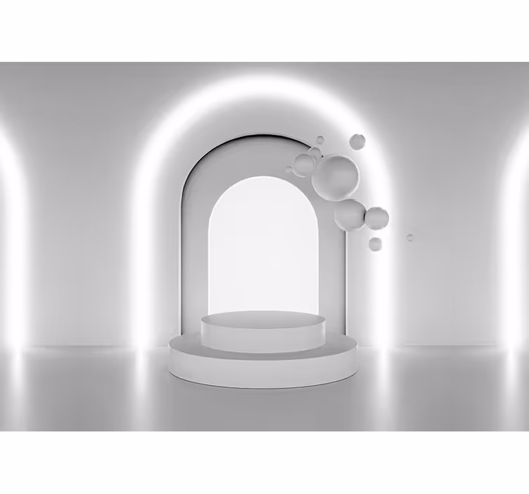 Tenda a rullo bianca sfera bianca illusione 3d - TenStickers