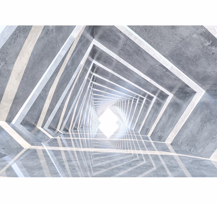 Tenda a rullo bianca tunnel geometrico 3d - TenStickers