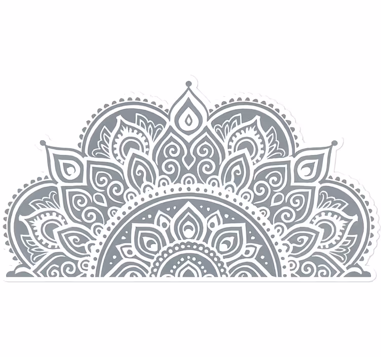 Tenda a rullo bianca design a metà mandala - TenStickers