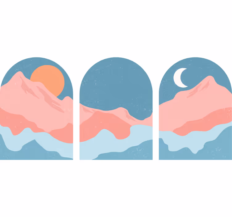 Tenda a rullo soggiorno vista montagna - TenStickers