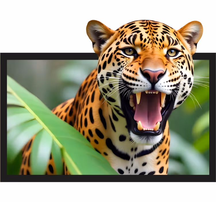 Tenda a rullo soggiorno leopardo in cornice - TenStickers