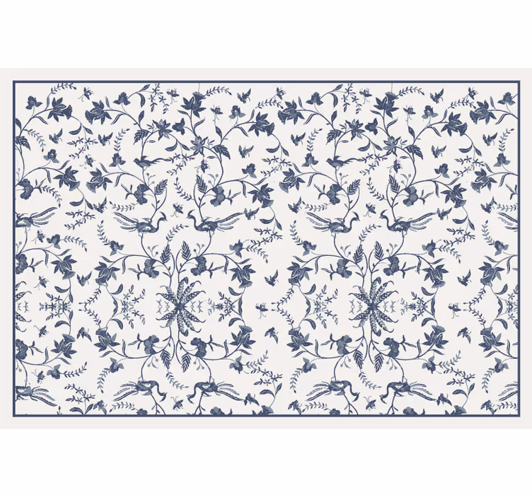 Tenda a rullo soggiorno motivo botanico blu - TenStickers