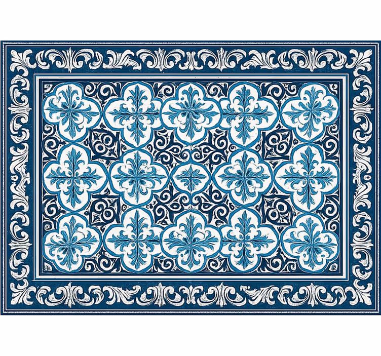 Tenda a rullo soggiorno motivo portoghese blu - TenStickers