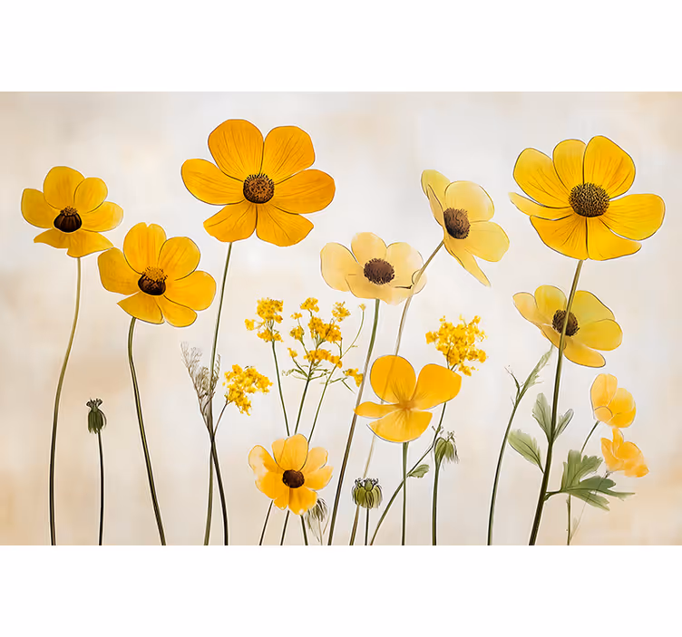 Tenda a rullo camera da letto fiori di helenium delicati - TenStickers
