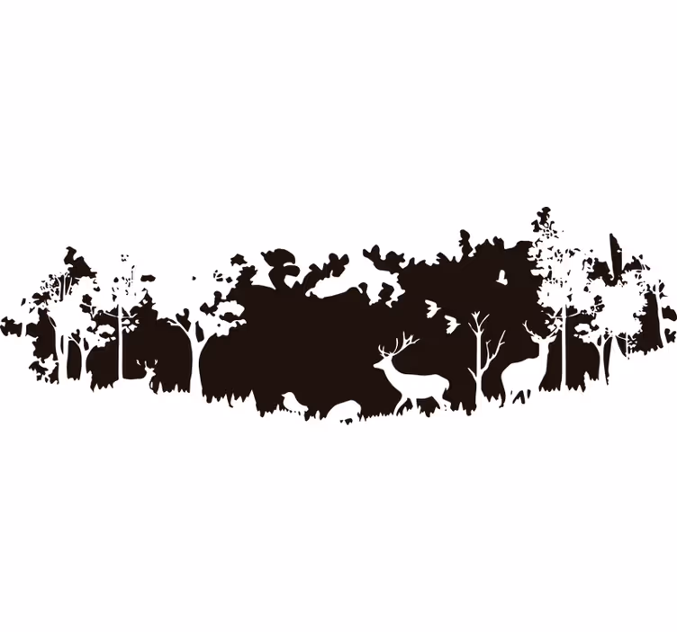 Tenda a rullo camera da letto silhouette foresta - TenStickers
