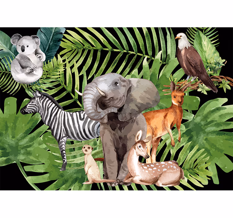 Tenda a rullo cameretta regno degli animali - TenStickers