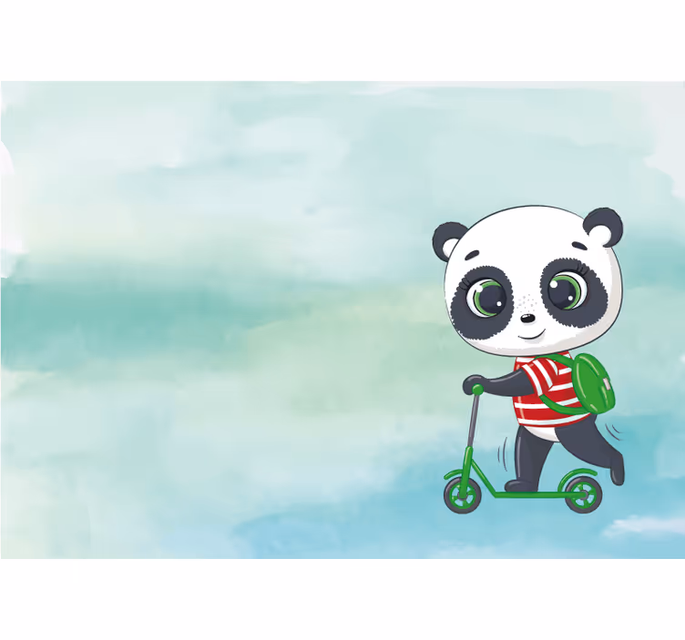 Tenda a rullo cameretta maglietta panda italiana - TenStickers