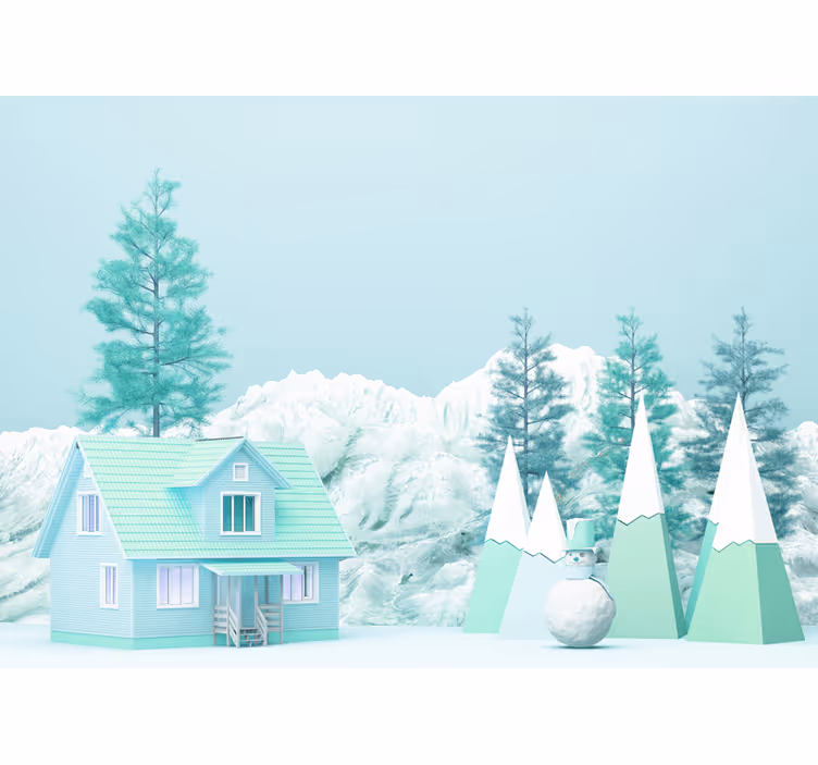 Tenda a rullo cameretta fattoria nel bosco low poly - TenStickers
