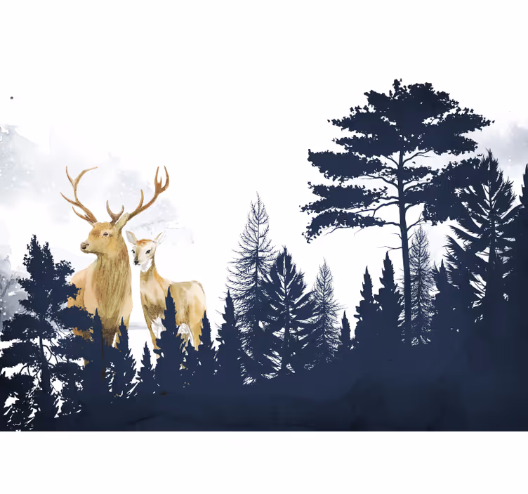 Tenda a rullo cameretta amici della foresta stile scandinavo - TenStickers