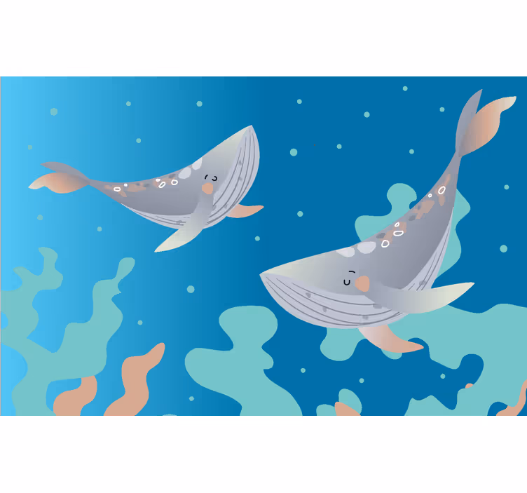 Tenda a rullo cameretta creature dell'oceano - TenStickers