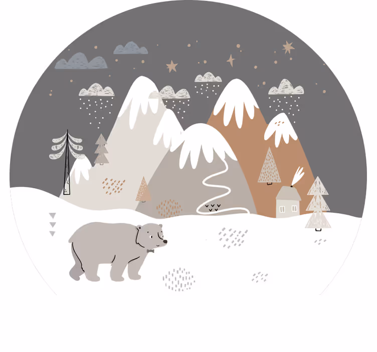 Tenda a rullo cameretta animali selvatici nordici - TenStickers