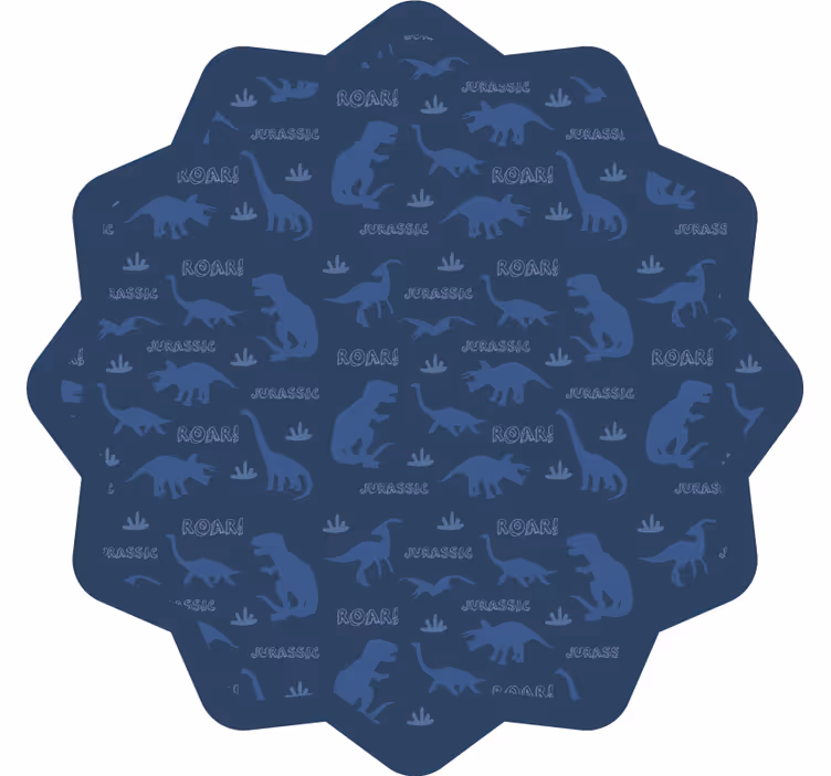 Tenda a rullo cameretta silhouette di dinosauri su blu - TenStickers
