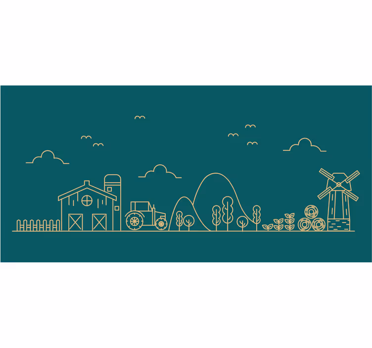 Tenda a rullo cameretta trattore e oggetti agricoli - TenStickers