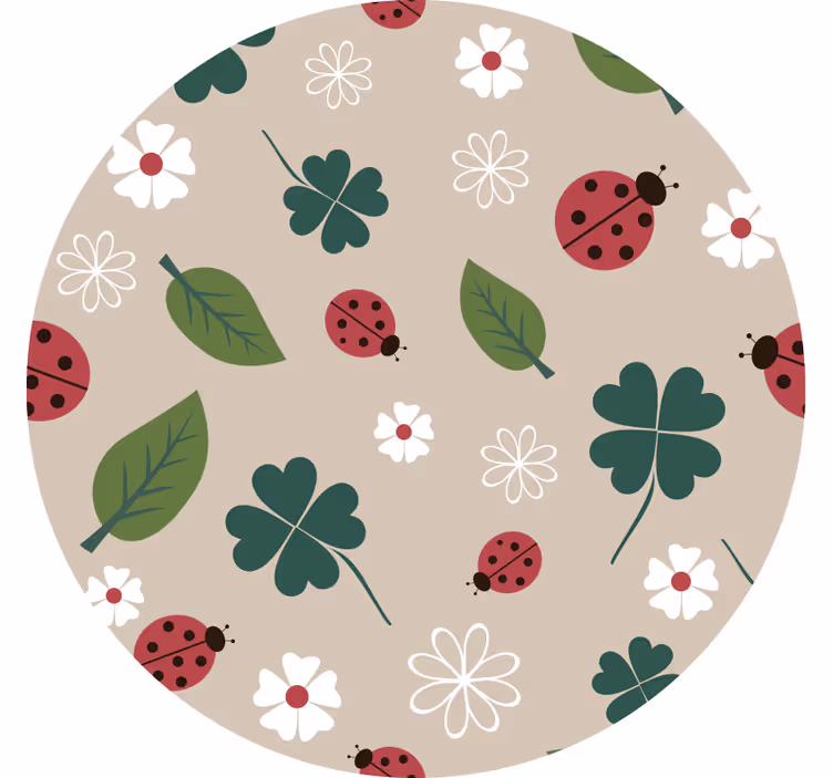Tenda a rullo cameretta foglie con coccinella - TenStickers