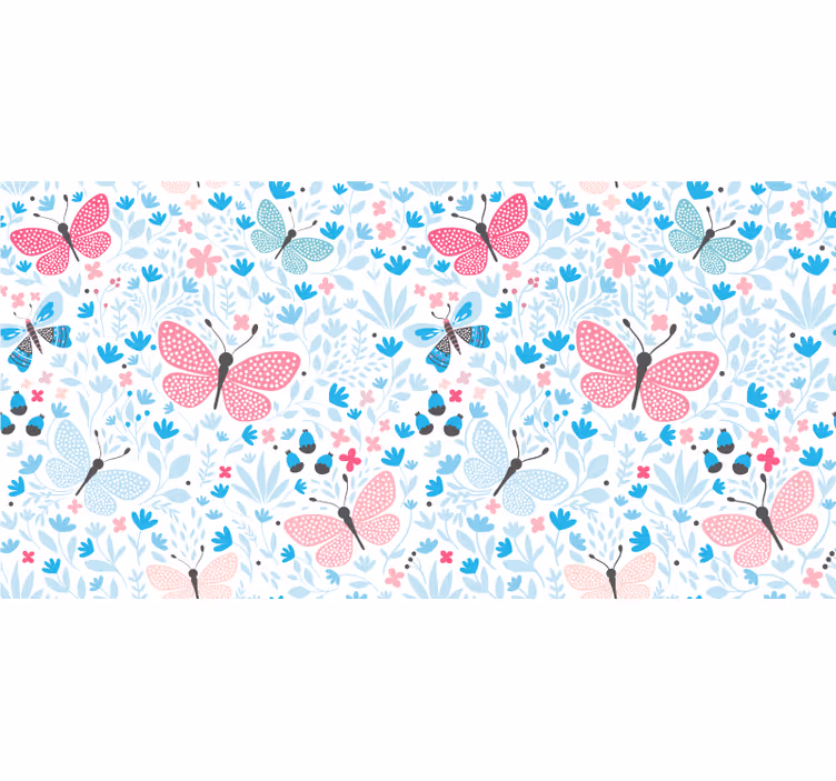 Tenda a rullo cameretta motivi blu colore rosa - TenStickers