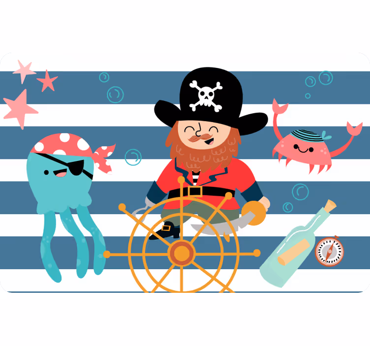 Tenda a rullo cameretta mappa del tesoro pirata - TenStickers