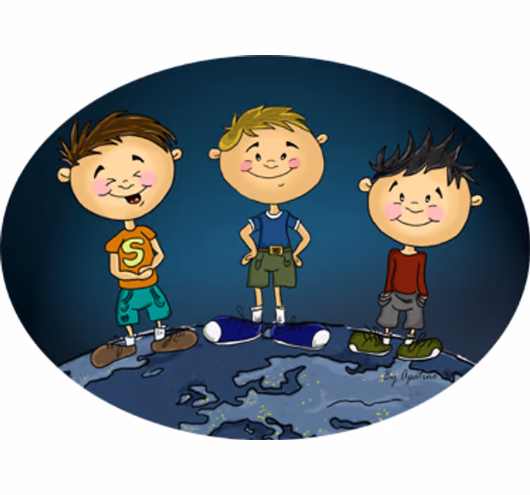 Tenda a rullo cameretta adesivo bambini sul mondo - TenStickers