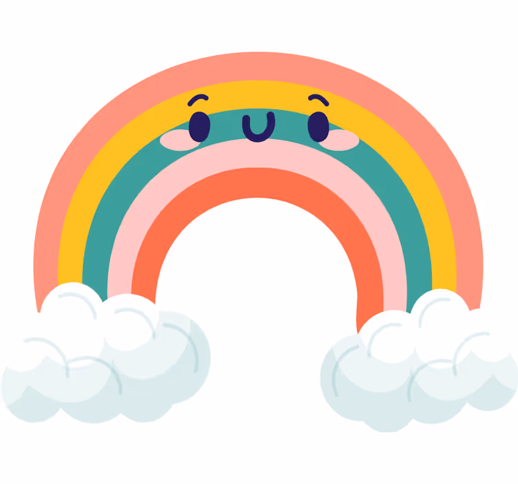 Tenda a rullo cameretta nuvole sorridenti arcobaleno - TenStickers