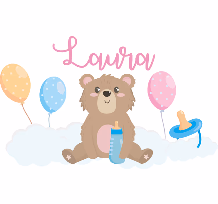 Tenda a rullo cameretta orsetto carino personalizzato - TenStickers