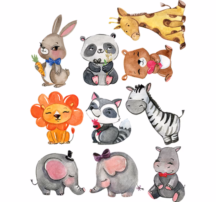 Tenda a rullo cameretta adesivi animali della giungla - TenStickers