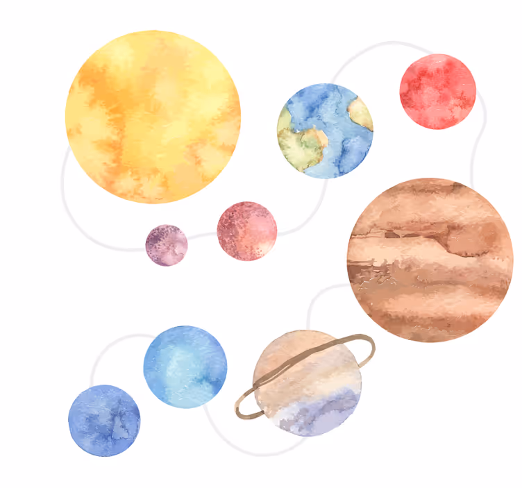 Tenda a rullo cameretta mappa del sistema solare - TenStickers