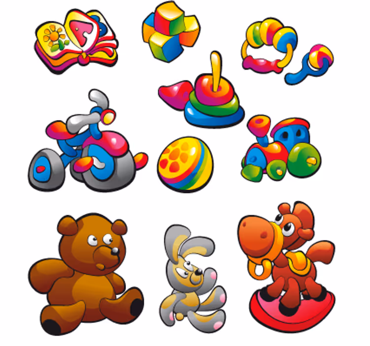 Tenda a rullo cameretta adesivi collezione giocattoli - TenStickers