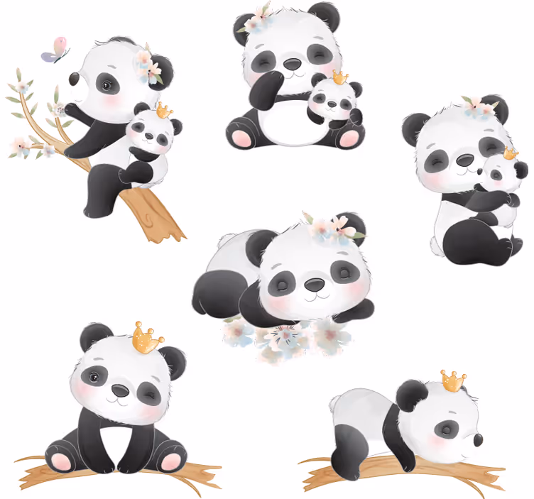 Tenda a rullo cameretta vita da panda - TenStickers