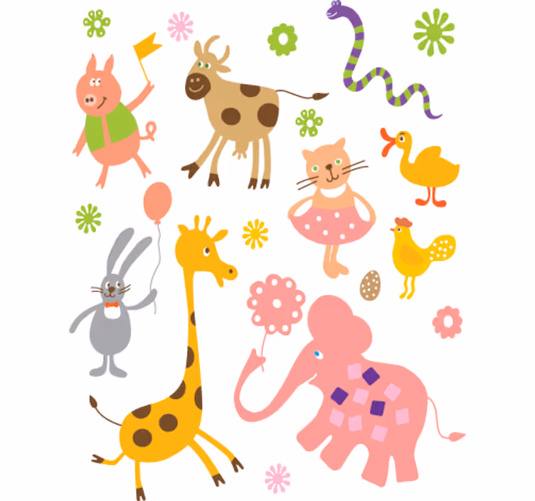 Tenda a rullo cameretta adesivi animali - TenStickers