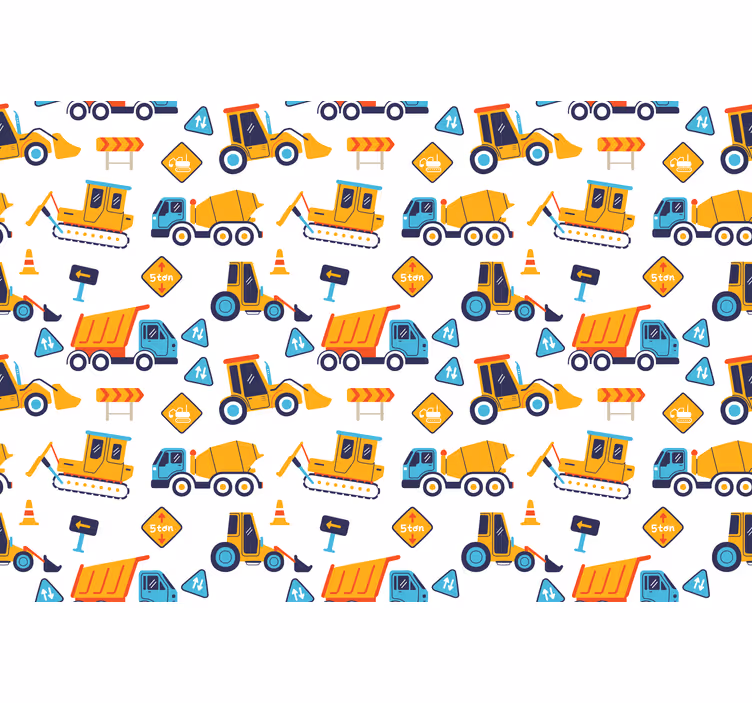 Tenda a rullo cameretta cantiere dei cartoni - TenStickers