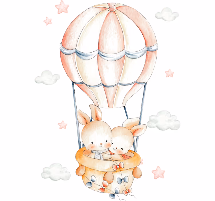 Tenda a rullo cameretta palloncino con coniglio - TenStickers