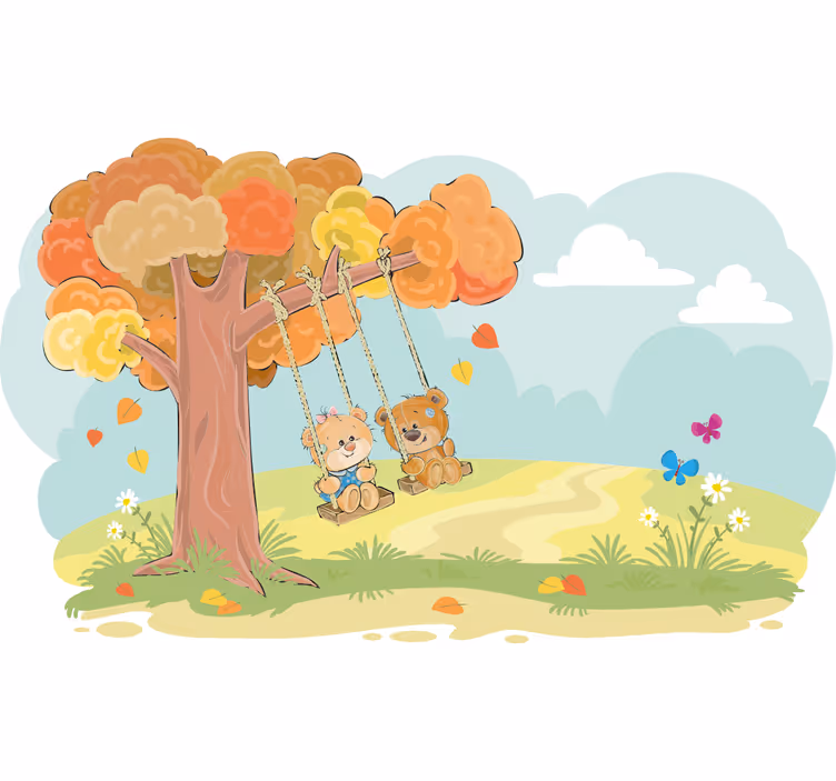 Tenda a rullo cameretta orsi nel bosco - TenStickers