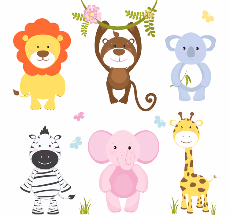 Tenda a rullo cameretta animali colorati - TenStickers