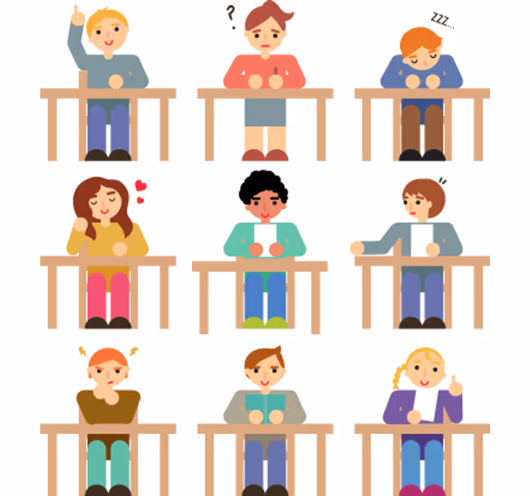 Tenda a rullo cameretta adesivi alunni in aula - TenStickers