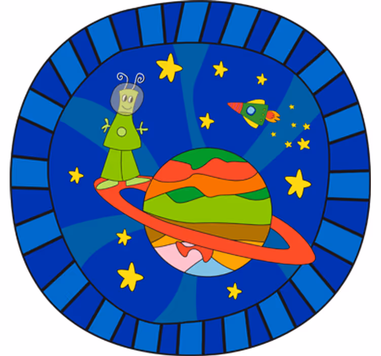 Tenda a rullo cameretta alieno verde - TenStickers
