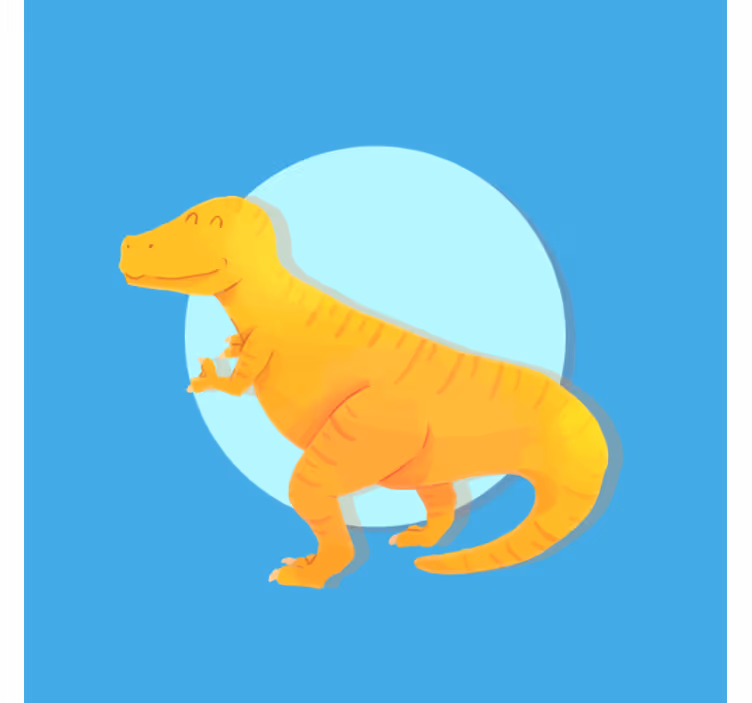 Tenda a rullo cameretta dinosauro giallo t-rex - TenStickers