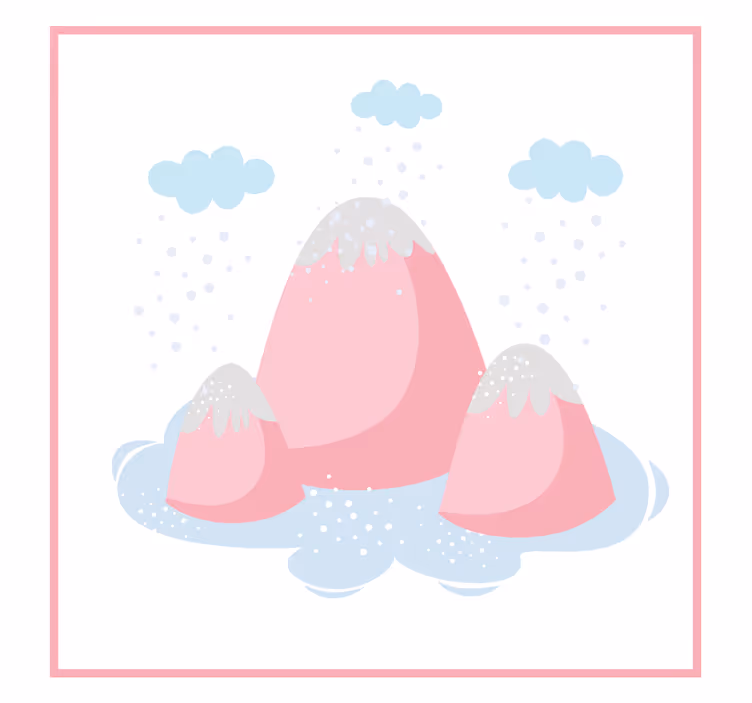Tenda a rullo cameretta montagne rosa con gocce - TenStickers