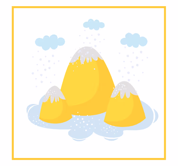 Tenda a rullo cameretta montagne gialle con gocce - TenStickers