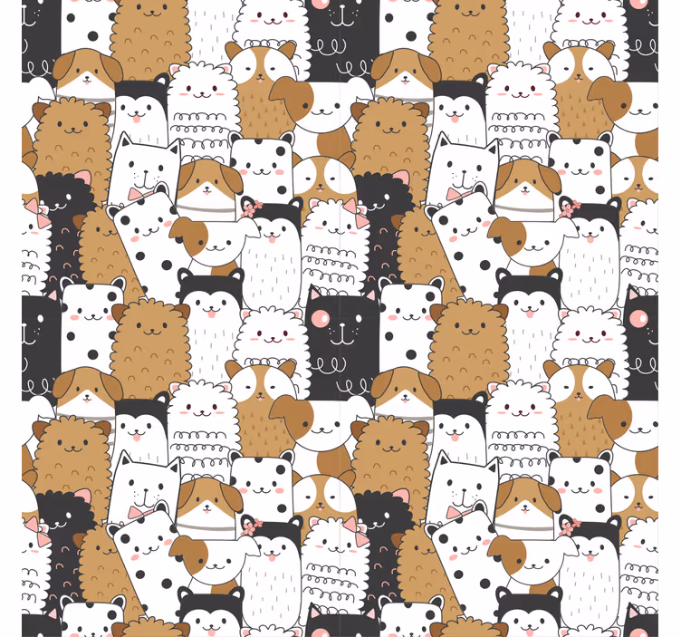 Tenda a rullo cameretta cani carini senza cuciture - TenStickers