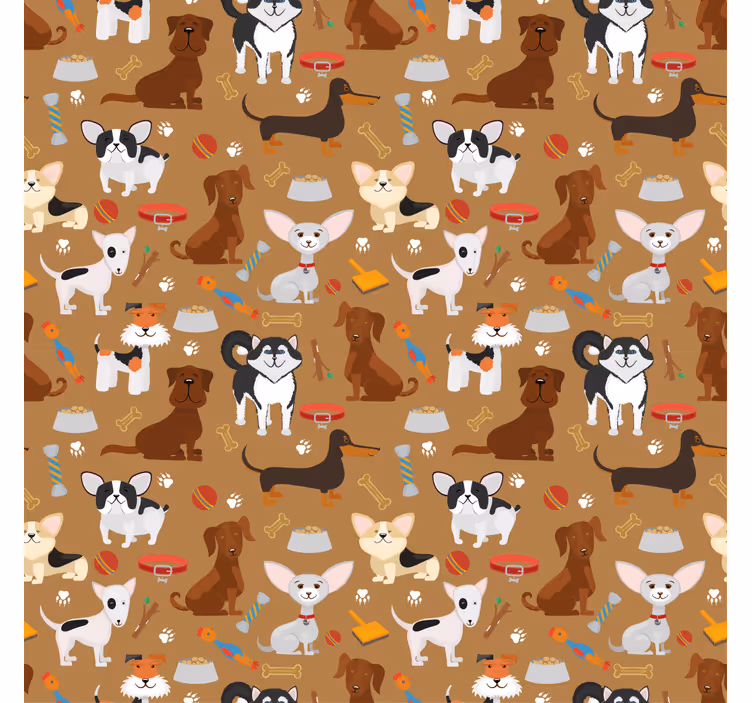 Tenda a rullo cameretta con diversi cani carini - TenStickers