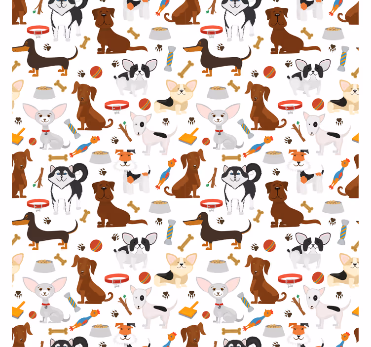 Tenda a rullo cameretta cuccioli carini misti - TenStickers