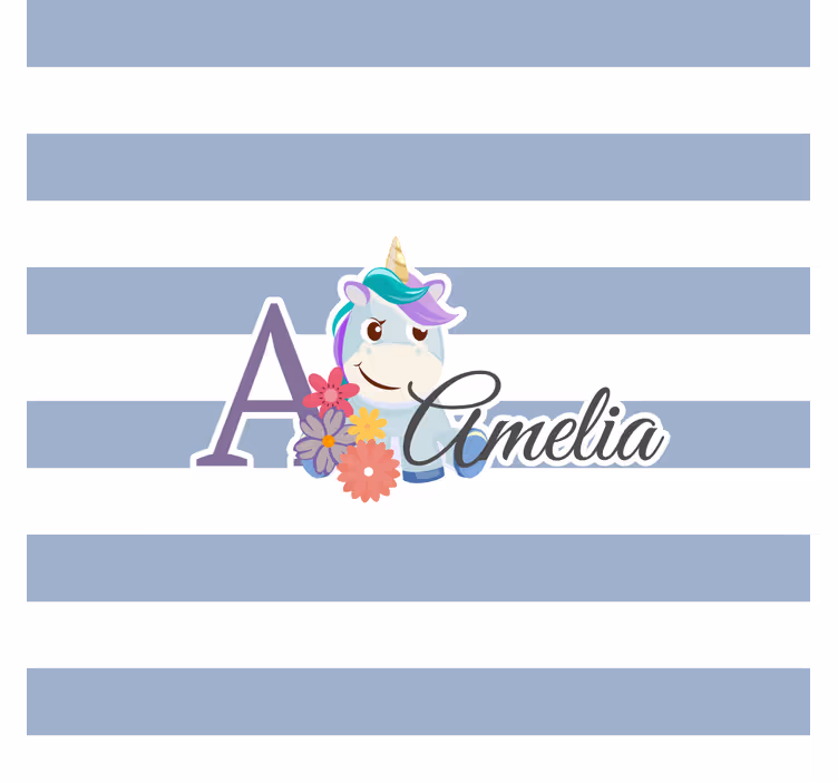 Tenda a rullo cameretta animali carini unicorno con nome - TenStickers
