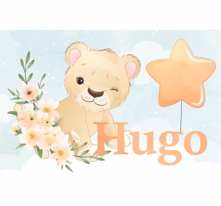 Tenda a rullo cameretta leone carino personalizzato - TenStickers