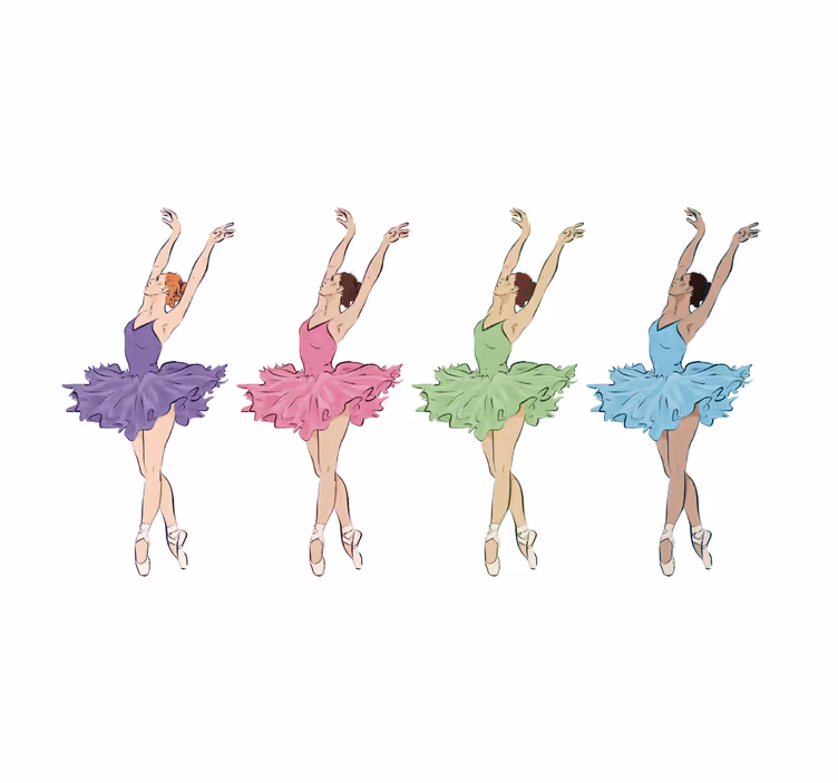 Tenda a rullo cameretta ballerine colorate - TenStickers