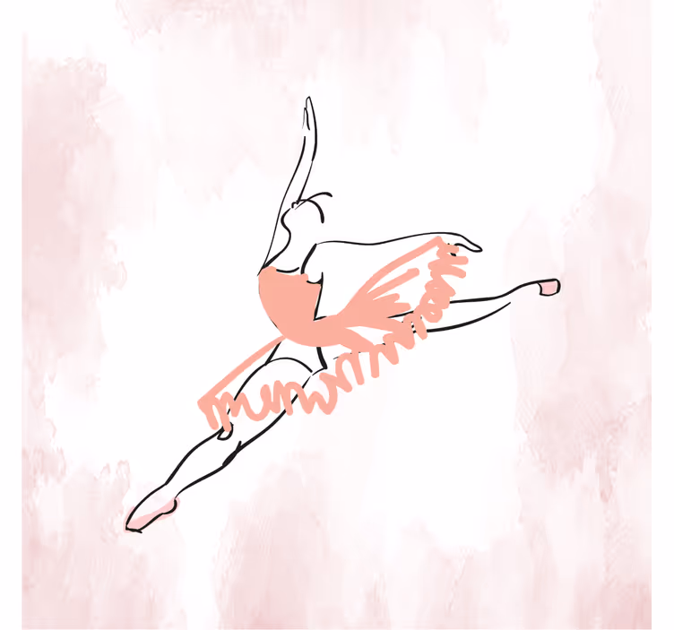 Tenda a rullo cameretta ballerina danza line art - TenStickers