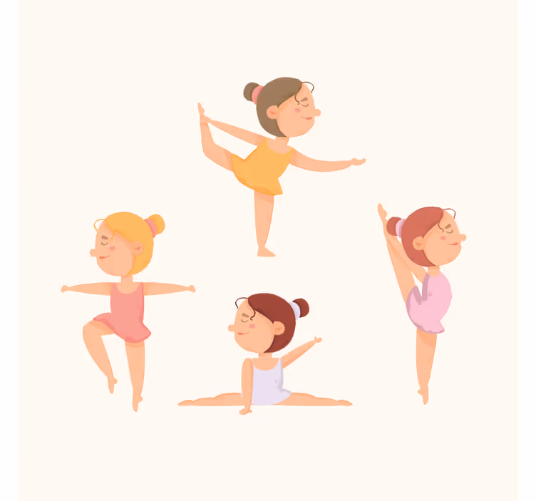 Tenda a rullo cameretta set di ballerine in allungamento - TenStickers